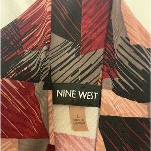Burgundy/ Black/Peach color Nine West professional blouse LG